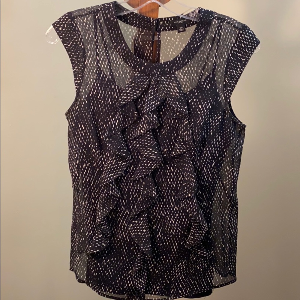 ANN TAYLOR Black Sheer Blouse - Picture 4 of 8